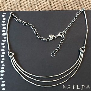 Silpada Triple Tier Sterling Bar Collar Necklace